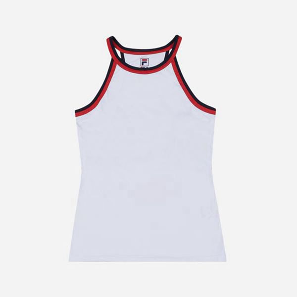 Camisetas Manga Corta Fila Mujer Blancas - Line Sleeveless - España 913075HKY